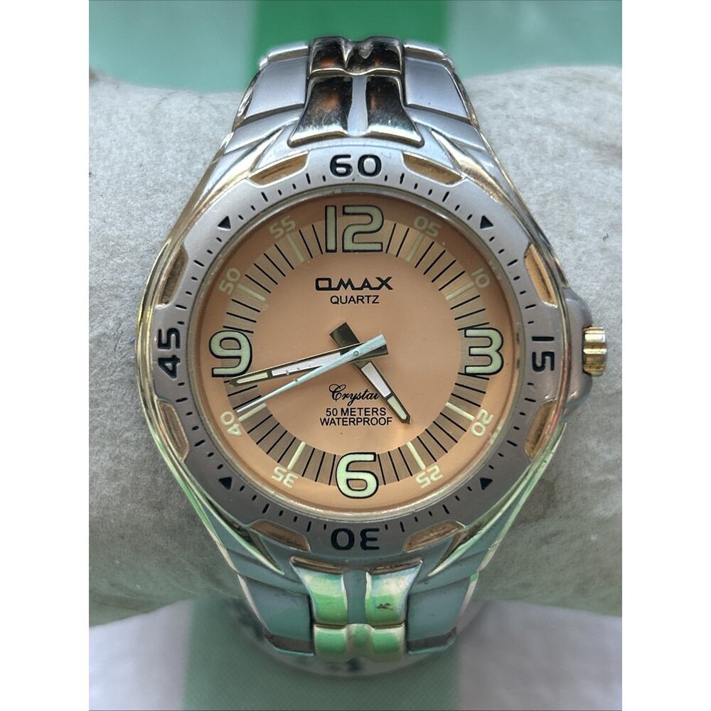 Omax Two Tone Orange Dial Men’s Quartz Watch